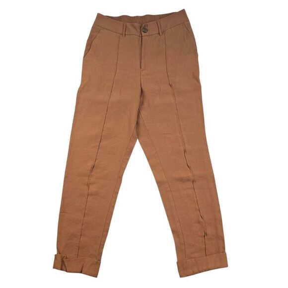 A New Day -1313 High-Rise Slim Straight Leg Pintuck Ankle Pants Orange Rust 8 - Picture 2 of 11